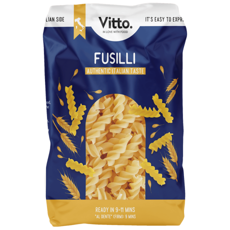 Fusilli pasta – spiral durum wheat shape