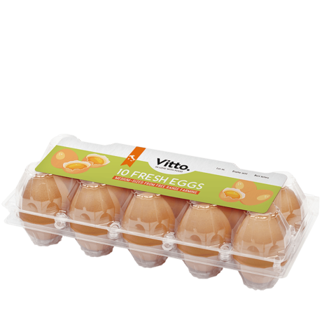 pack of 10 Fresh eggs, medium-sized from free range farming