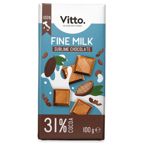 Fine Milk sublime Chocolate 31% cocoa - pack 100g