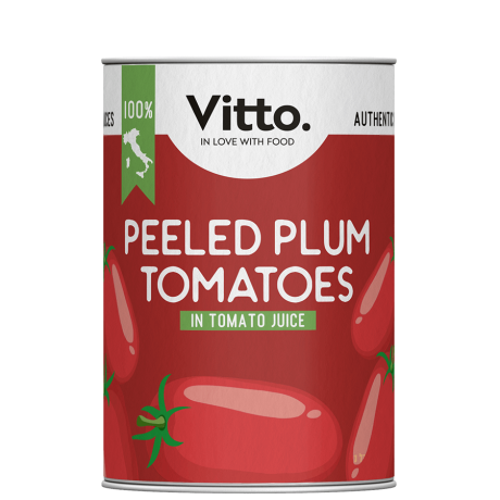 Whole peeled plum tomatoes – Italian canned product for retail