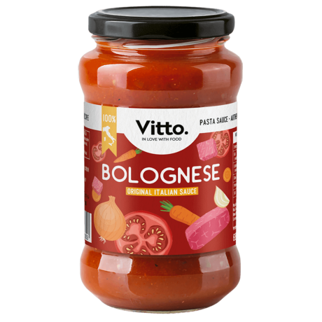 Bolognese original italian sauce – Vitto jar front view 380g