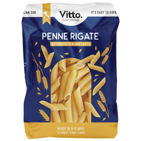 Ridged penne pasta – short durum wheat tube