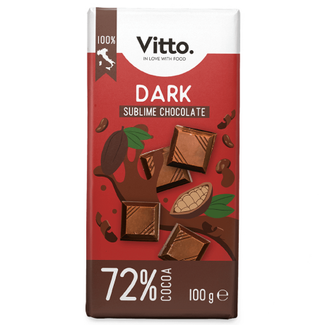 Dark sublime Chocolate 72% cocoa - pack 100g