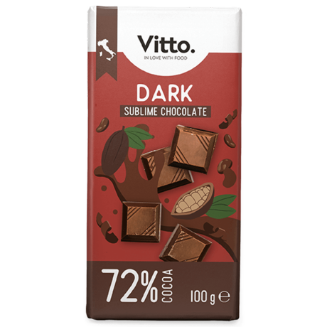 Dark sublime Chocolate 72% cocoa - pack 100g