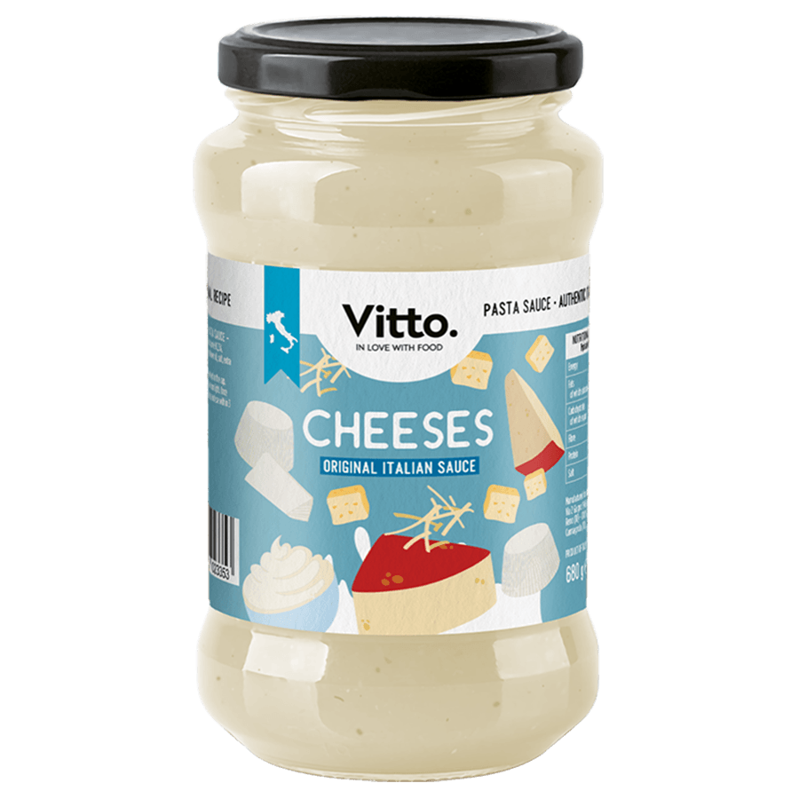 Cheeses original italian sauce – Vitto jar front view 380g