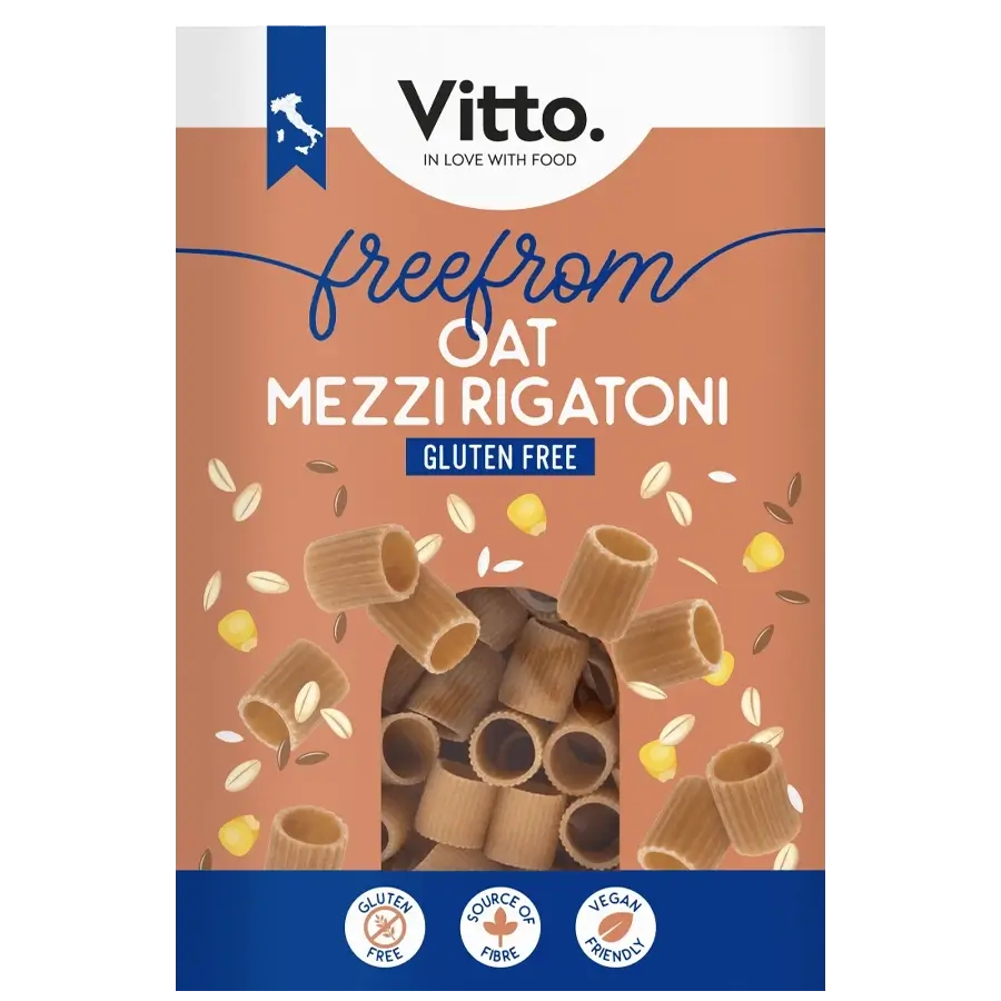 Vitto Italian Pasta Mezzi Rigatoni Gluten Free Oat FreeFrom